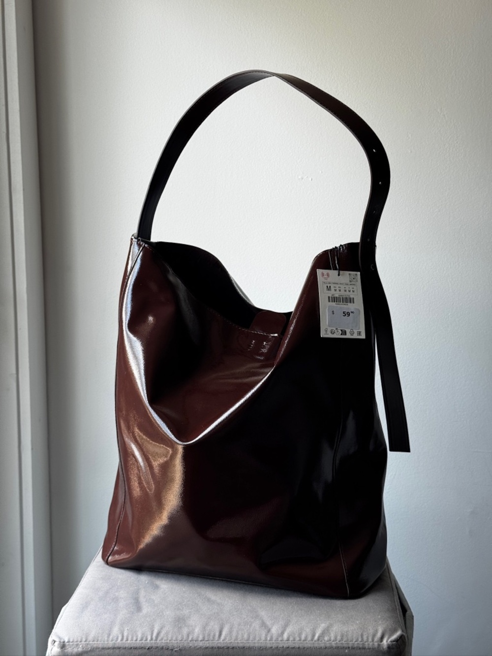 Zara Patent Leather Bucket Bag